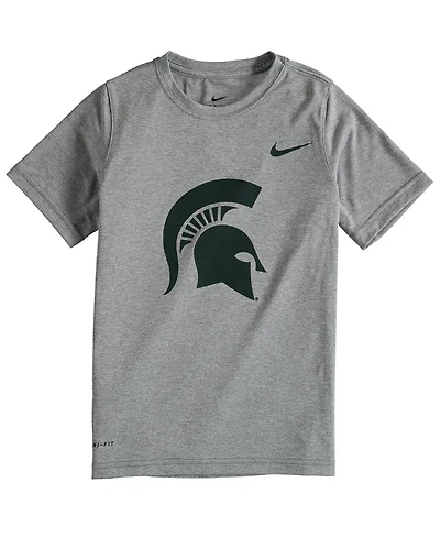 Big Boys Nike Heather Gray Michigan State Spartans Logo Legend Performance T-shirt