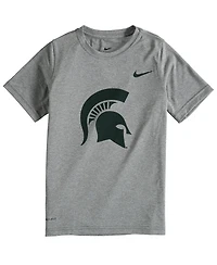 Big Boys Nike Heather Gray Michigan State Spartans Logo Legend Performance T-shirt
