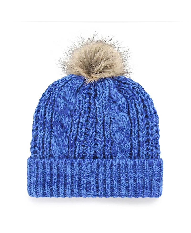 Women's '47 Brand Blue Vancouver Canucks Logo Meeko Cuffed Knit Hat with Pom