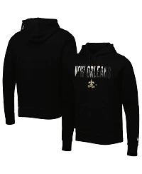 Men's New Era Black New Orleans Saints Ink Dye Pullover Hoodie