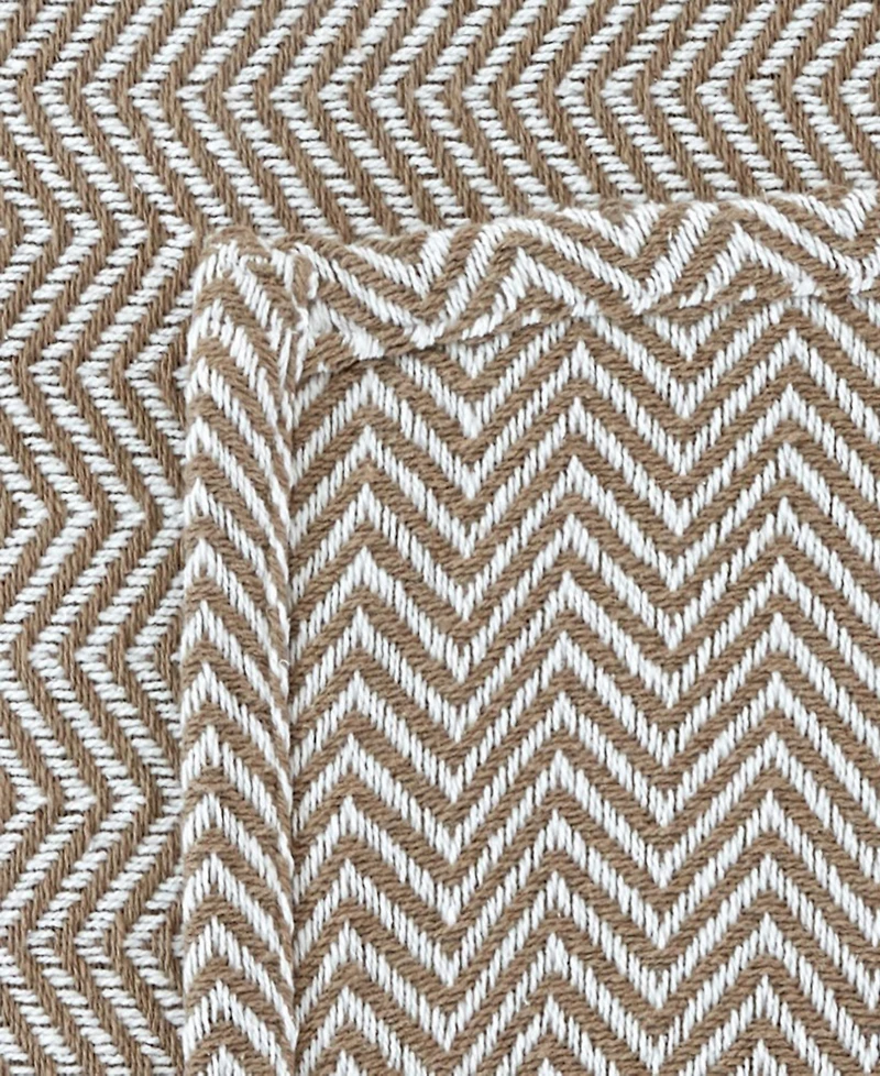 Melange Home Herringbone Cotton Blanket, Full/Queen