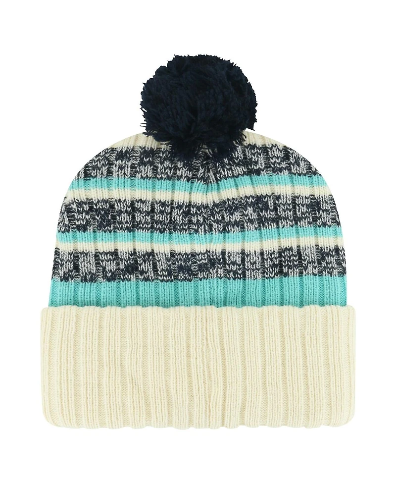 Men's '47 Brand Cream Seattle Kraken Tavern Cuffed Knit Hat with Pom