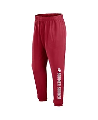 Men's Fanatics Crimson Oklahoma Sooners Chop Block Fleece Sweatpants