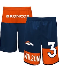 Big Boys Russell Wilson Navy Denver Broncos Player Name and Number Shorts