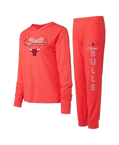 Women's Concepts Sport Red Chicago Bulls Meter Pullover Hoodie and Pants Set