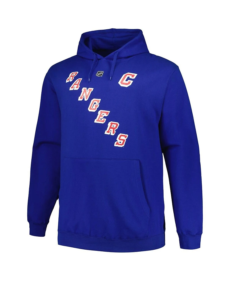 Men's Profile Mark Messier Blue New York Rangers Big and Tall Name Number Pullover Hoodie