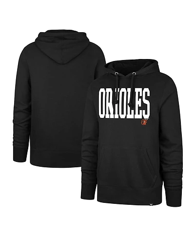 Men's '47 Brand Black Baltimore Orioles Dime Headline Pullover Hoodie