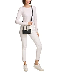 Calvin Klein Clove Mixed Material Push-Lock Crossbody with Adjustable Strap