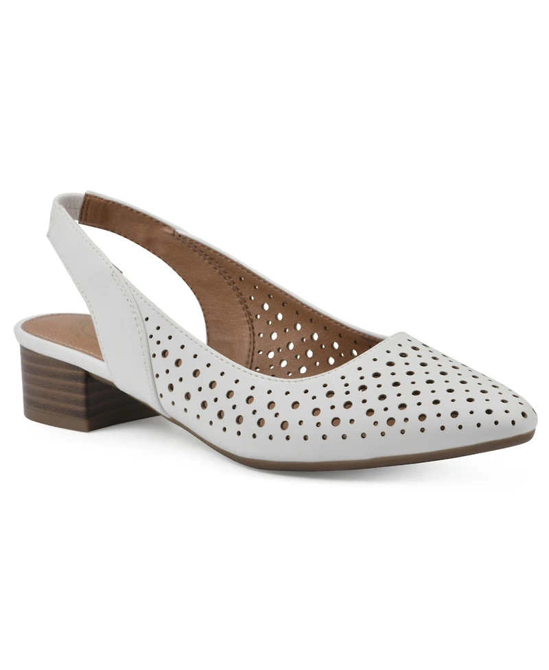 White Mountain Women's Boronic Block Heel Slingbacks