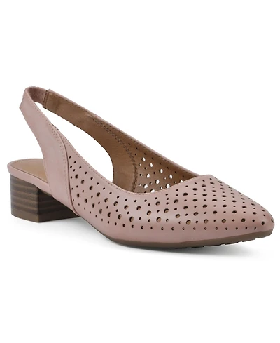 White Mountain Women's Boronic Block Heel Slingbacks
