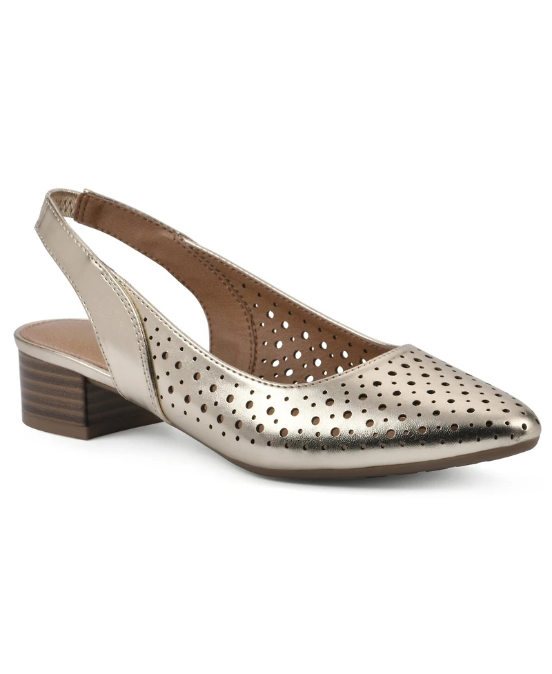 White Mountain Women's Boronic Block Heel Slingbacks
