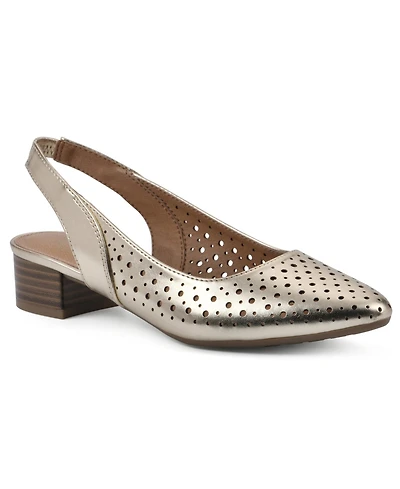 White Mountain Women's Boronic Block Heel Slingbacks