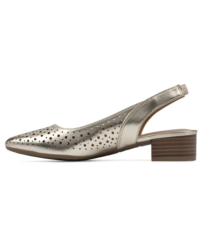 White Mountain Women's Boronic Block Heel Slingbacks