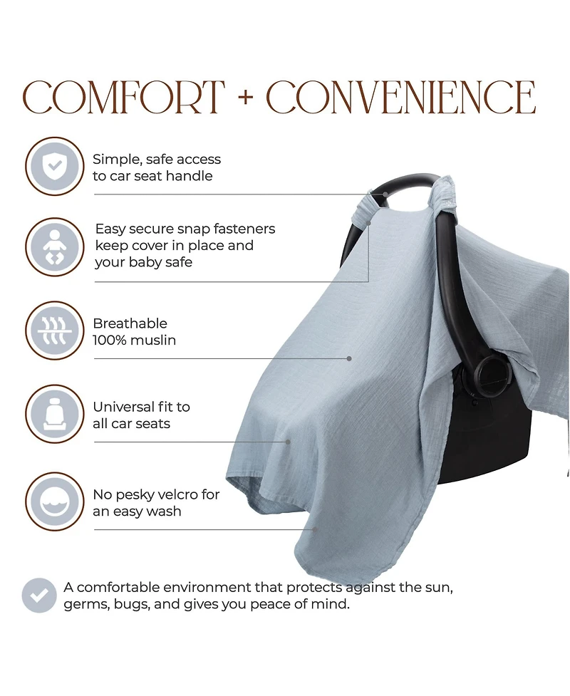 Comfy Cubs Muslin Car Seat Cover