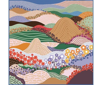 Jessie Zhao New York Double Sided Silk Scarf Of Floral Mountain