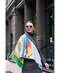 Jessie Zhao New York Double Sided Silk Scarf of Ocean Breeze