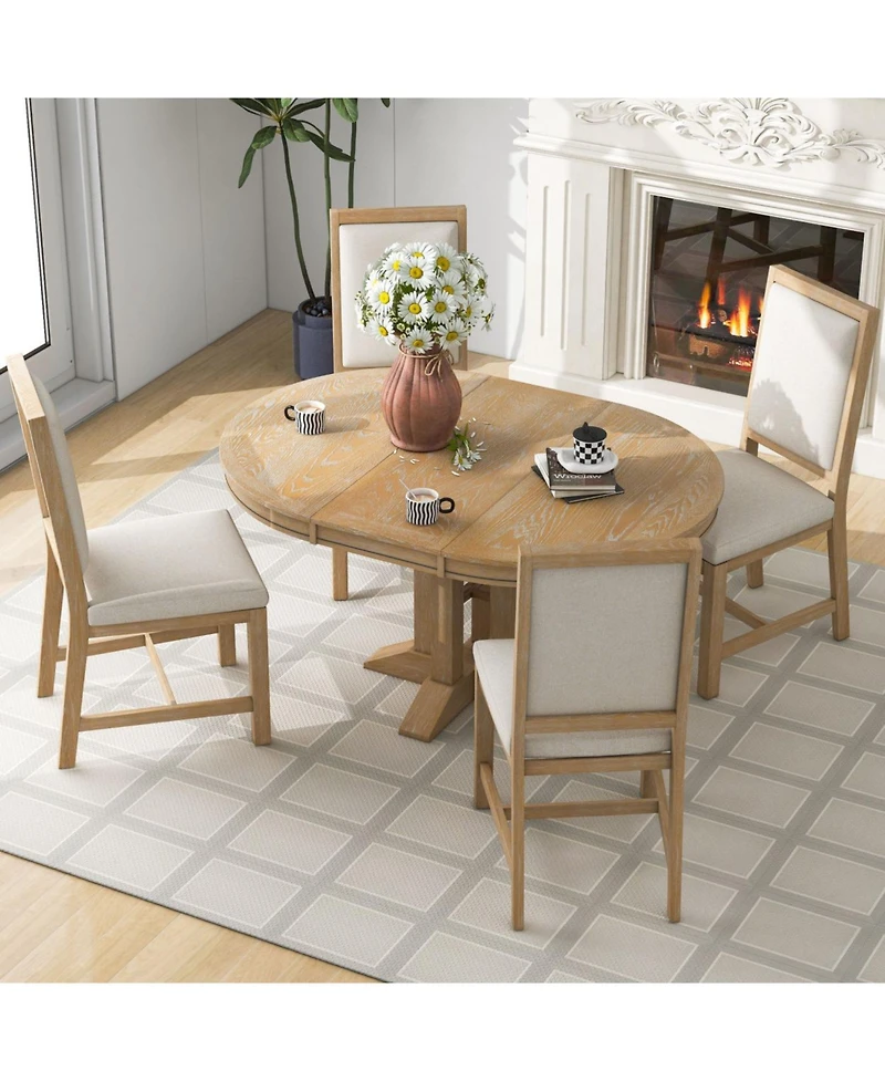 Streamdale Farmhouse Dining Set Table & 4 Chairs