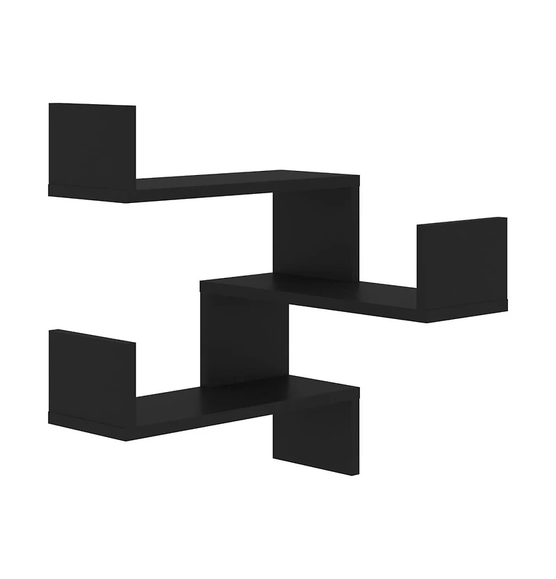 Wall Corner Shelf Black 15.7"x15.7"x19.7" Engineered Wood