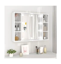 Mirror Cabinet with Led White 29.9"x5.9"x21.7"