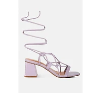 Womens Provoked Lace Up Block Heeled Sandals