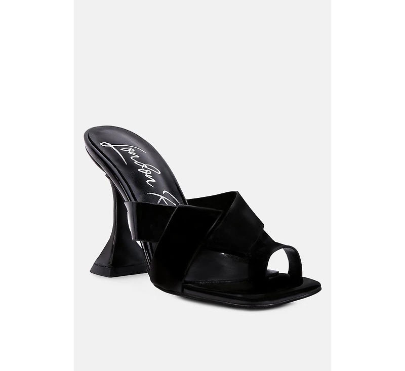 Womens Snatched Intertwined Toe Ring Heeled Sandals