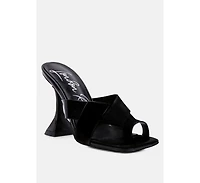 Womens Snatched Intertwined Toe Ring Heeled Sandals