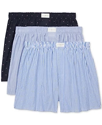 Tommy Hilfiger Men's 3-Pack Classic Printed Cotton Poplin Boxers