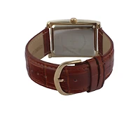 Peugeot Men's 43x30 mm Brown Vintage Like Tank Leather Strap Watch