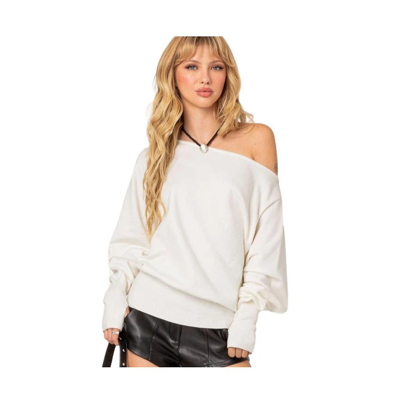 Edikted Womens Off Shoulder Oversized Sweater