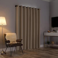 Tresello Tonal Texture Draft Shield Fleece Insulated 100% Blackout Grommet Curtain Panel