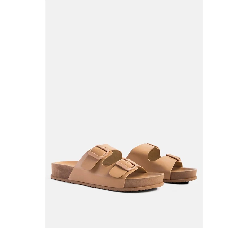 Womens Minata Platform Buckled Slide Sandals