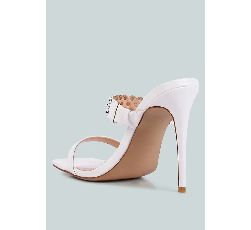 Womens Bandy Stieletto Heel Metal Stud Sandals