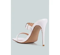 Womens Bandy Stieletto Heel Metal Stud Sandals