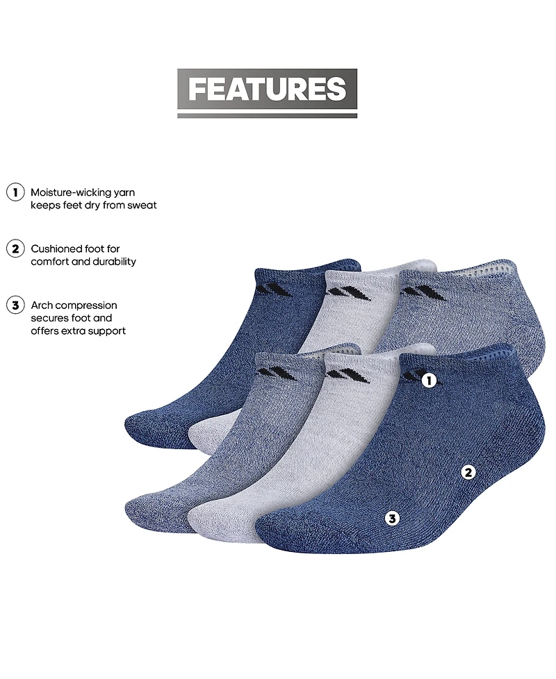 adidas Men's Cushioned Athletic 6-Pack No Show Socks