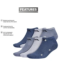 adidas Men's Cushioned Athletic 6-Pack No Show Socks