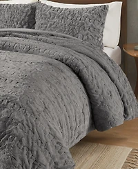 Madison Park Blair Ruched 3-Pc. Faux Fur Comforter Set, Full/Queen