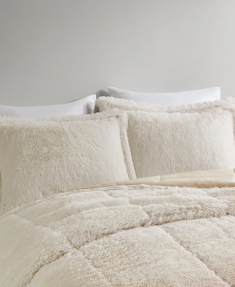 Intelligent Design Brielle Ombre Shaggy Faux Fur 3-Pc. Comforter Set, Full/Queen