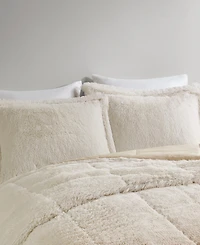 Intelligent Design Brielle Ombre Shaggy Faux Fur 3-Pc. Comforter Set, Full/Queen