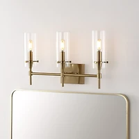 Jonathan Y Cato Bohemian Farmhouse Iron/Glass Led Vanity Light