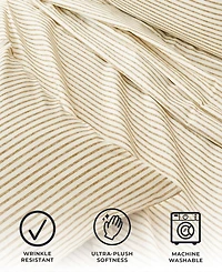 Premium Comforts Striped Wrinkle Resistant Microfiber 4-Pc. Sheet Set, Queen - Stripe