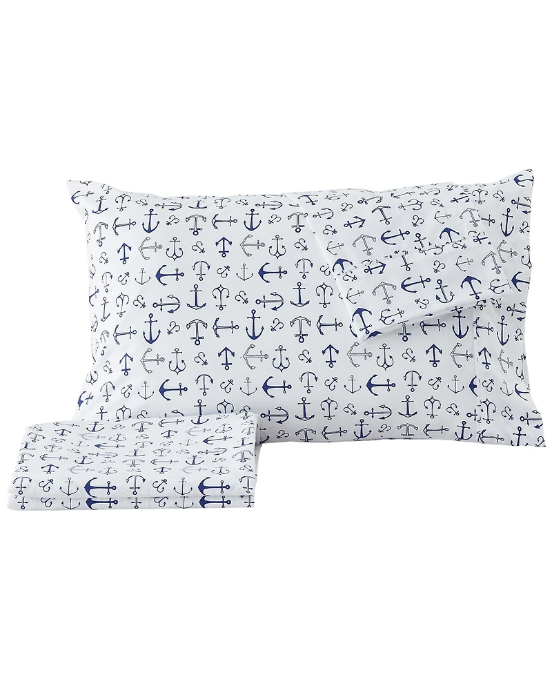 Premium Comforts Coastal Printed Microfiber 3-Pc. Sheet Set, Twin
