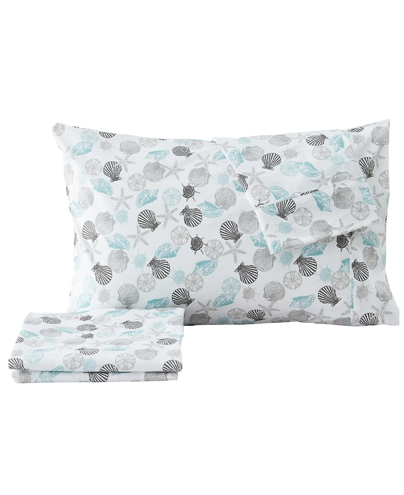 Premium Comforts Coastal Printed Microfiber 3-Pc. Sheet Set, Twin - Coastal