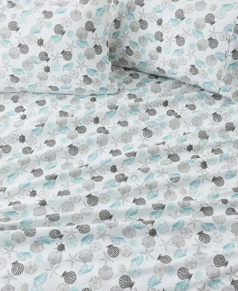 Premium Comforts Coastal Printed Microfiber 4-Pc. Sheet Set, Queen - Coastal