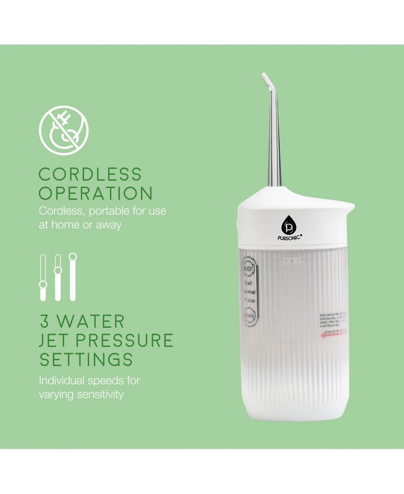 Pursonic Portable Usb Rechargeable Collapsible Water Flosser