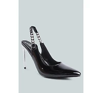 Womens Coveted Stiletto Heeled Slingback Sandals