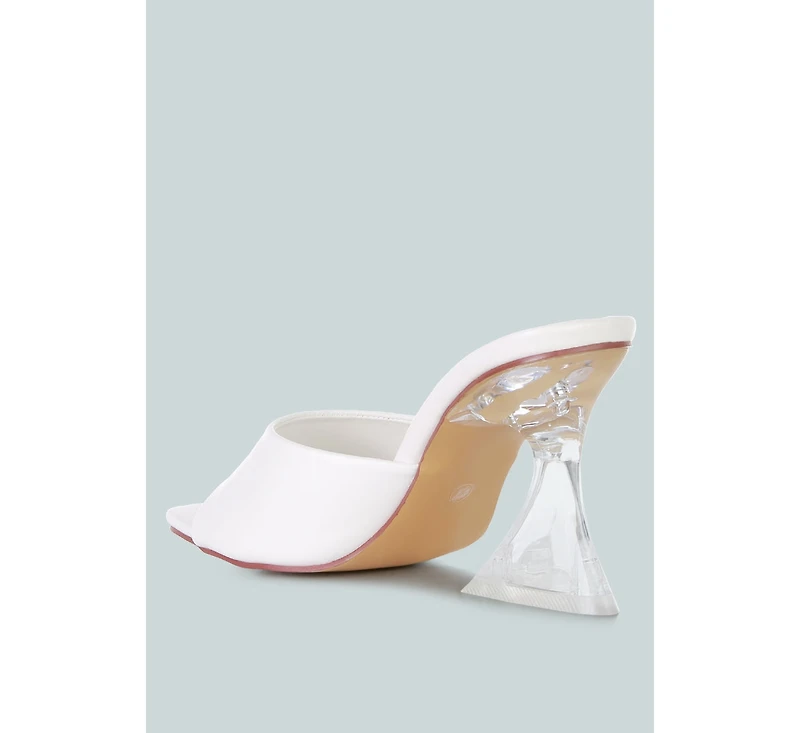 Womens Sweet16 Clear Spool Heel Sandals