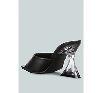 Womens Sweet16 Clear Spool Heel Sandals