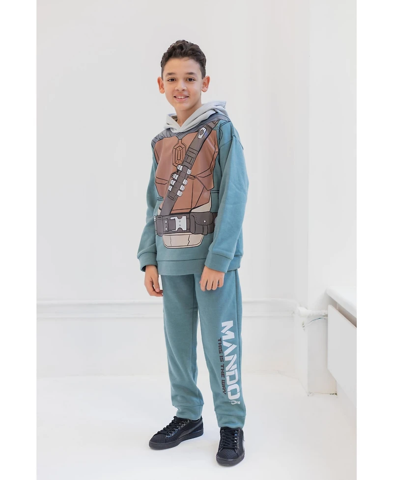 Star Wars Little Boys Darth Vader Boba Fett The Mandalorian Fleece Pullover Hoodie and Pants Outfit Set