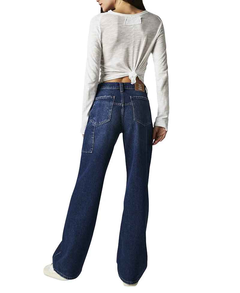 Free People Women's Tinsley Cotton Baggy High-Rise Jeans