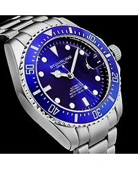 Men's Japanese Seiko NH35 Automatic Self Wind Movement Diver Watch, Stainless Steel Bracelet
